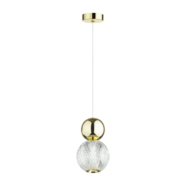 Подвес Odeon Light Crystal LED 7W 4000K 350Лм L-VISION ODL23 419 золот/прозр/металл/акрил