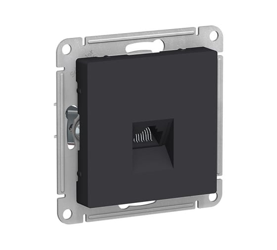 Механизм розетки компьютерной ATLAS DESIGN RJ45 карбон SchE