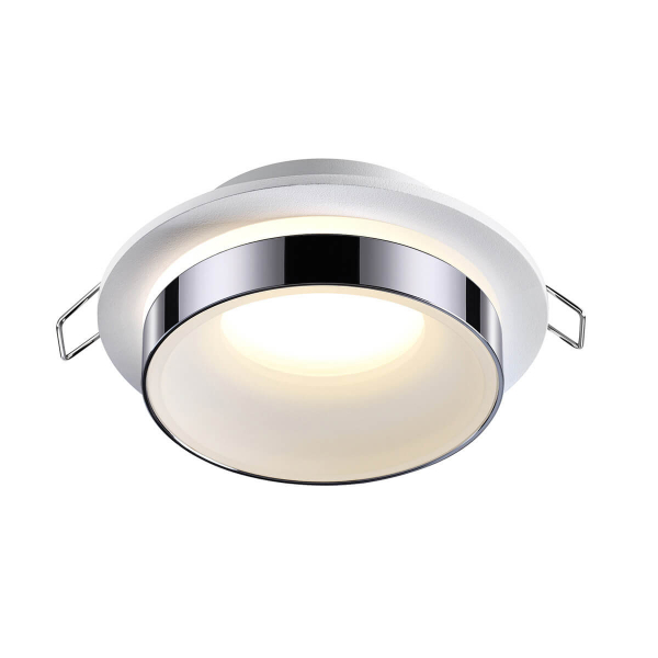 Светильник встраиваемый влагозащищенный IP44 GU10 9W 220V WATER 370782 SPOT NT21 292 белый/хром 