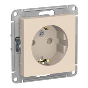 Механизм розетки 1-м СП ATLAS DESIGN с заземл. защ. шторки с крышкой 16А IP20 алюм. SchE
