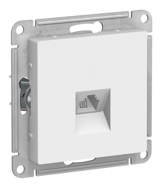 Механизм розетки телефонной 1-м СП ATLAS DESIGN RJ11 бел. SchE 