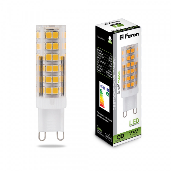 Лампа светодиодная Feron LB-433 G9 7W 4000K 230V