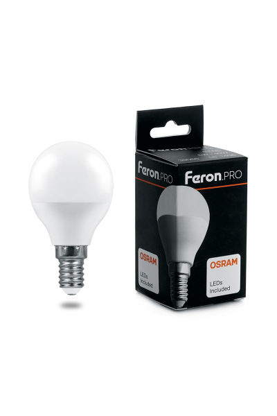 Лампа светодиодная Feron.PRO LB-1407 Шарик E14 7.5W 6400K OSRAM LED