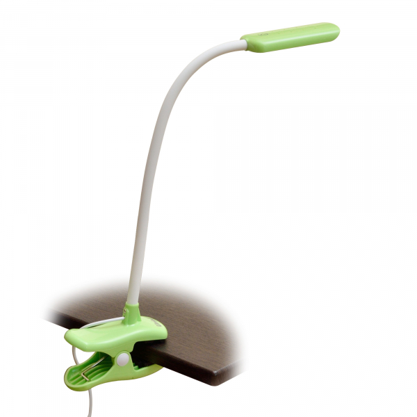 Светильник настольный TLD-554 Green ПРИЩЕПКА, сенсор.выкл. ЗЕЛЕНЫЙ LED 4W 400Lm 5500K Uniel