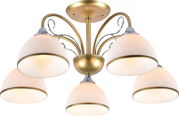 Люстра на штанге Escada 1119/5P 5*E27 590*590*280мм Chrome/Gold