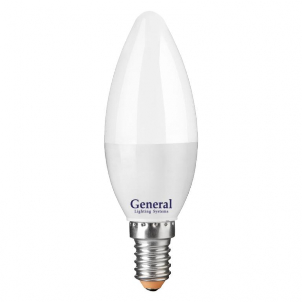 Лампа General "Свеча" GLDEN-CF-15Вт-230-E14-6500К