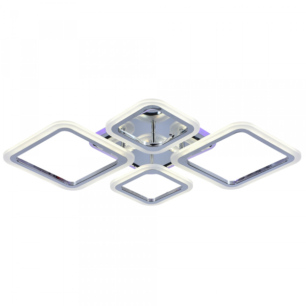 Люстра светодиодная Profit Light 8075/2+2 CHR 88W+8W RGB 3000-6000K пульт
