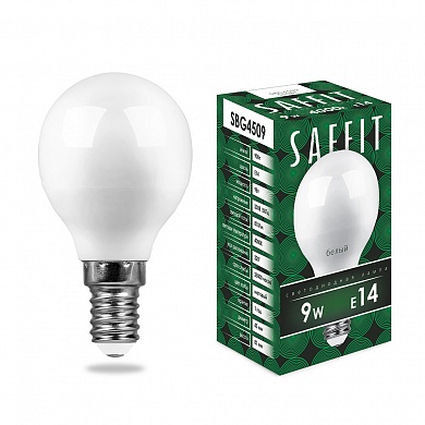 Лампа светодиодная SAFFIT SBG4509 Шарик E14 9W 4000K