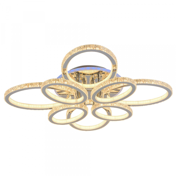 Люстра светодиодная Profit Light 8033/4+4 CHR 3000-6000K 8*45W RGB пульт 