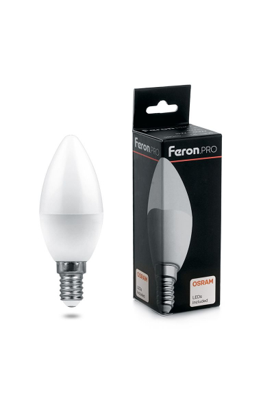 Лампа светодиодная Feron.PRO LB-1307 Свеча E14 7.5W 6400K OSRAM LED