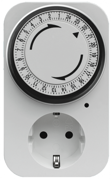Таймер механический с розеткой 220В 12/24ч. 3500Вт UST-M10 WHITE