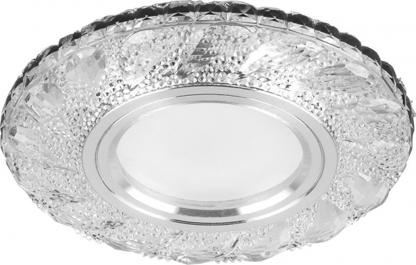 Светильник встраиваемый с белой LED подсветкой Feron CD907 MR16 G5.3 белый, хром, 15LED*2835 4000K