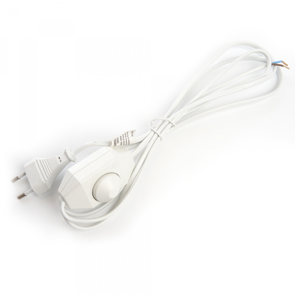 Сетевой шнур с диммером 230V 2м белый DM103-200W Feron