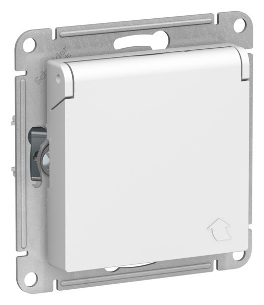 Розетка с/з со шторками с крышкой,Лотос,Systeme Electric AtlasDesign,16А, IP20, механизм SE ATN00134