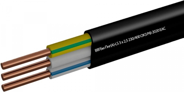 Кабель ВВГбм-Пнг(A)-LS 3Х2,5 чер (50м) Мастер Тока