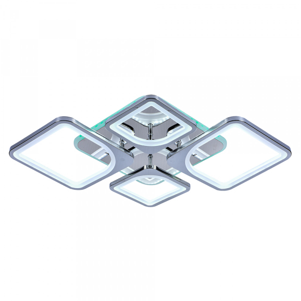 Люстра светодиодная Profit Light 8057/2+2 CHR 112W+8W RGB 3000-6000K пульт