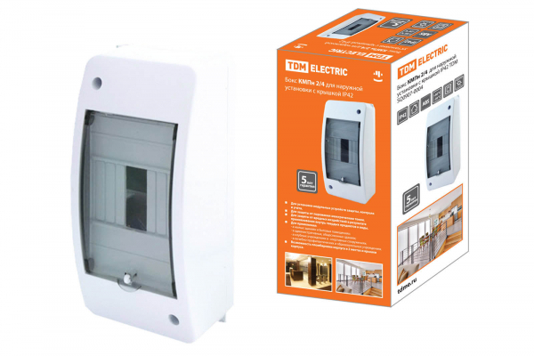 Бокс КМПн 2/4 для наруж.установки с крышкой IP42 TDM