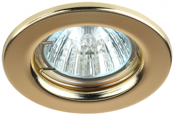 *Светильник штампованный ST1 GD, MR16, 12V/220V, 50W золото (5/100/3000) ЭРА