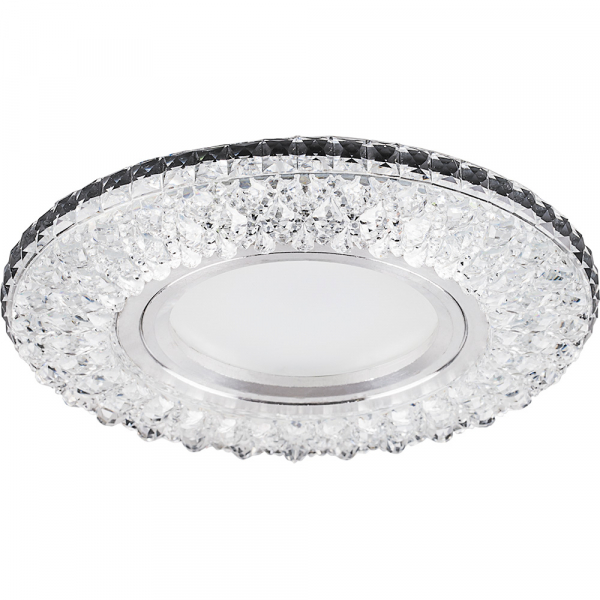 Светильник встраиваемый с белой LED подсветкой Feron CD940 MR16 G5.3 белый, хром, 15LED*2835 RGB