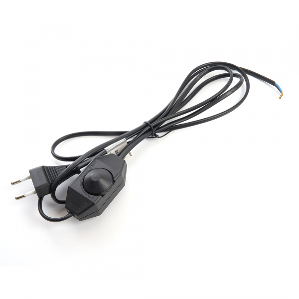 Сетевой шнур с диммером 230V 2м, черный, DM103-200W Feron