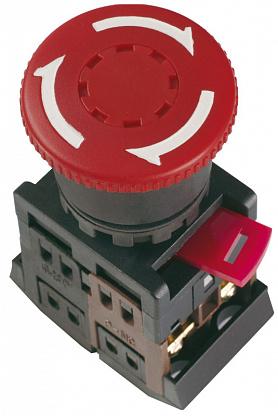 Кнопка красная с фиксацией AE-22 Гриб 240В 1з+1р 240В IEK