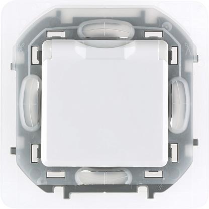 Механизм розетки 1-м СП Inspiria 16А IP44 250В 2P+E защ. шторки с крышкой немецк. стандарт бел. Leg 