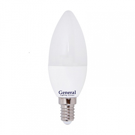 Лампа General "Свеча" GLDEN-CF-7Вт-230-E14-6500К