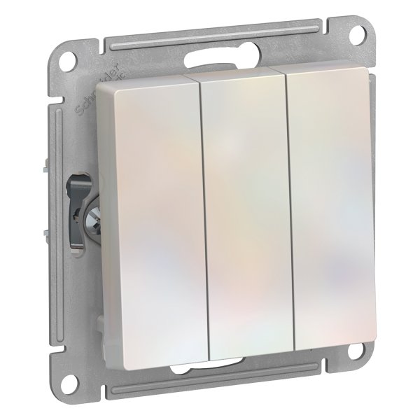 Механизм выключателя 3-кл. СП AtlasDesign 10А IP20 (сх. 1+1+1) 10AX жемчуж. SchE