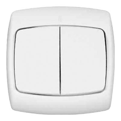Выключатель 2-кл. ОП Рондо 6А IP44 250В бел. SchE