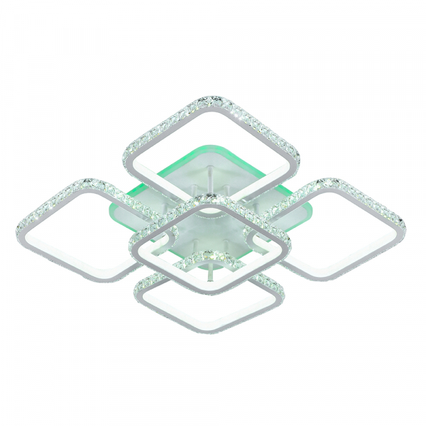 Люстра светодиодная Profit Light 8010/4+1 WHT 320W+8W RGB 3000-6000K пульт