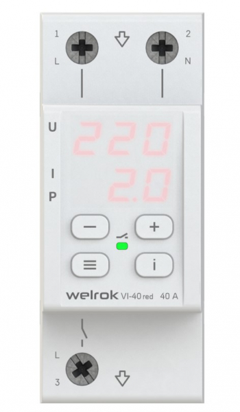 Реле напряжения с контролем тока welrok VI-40