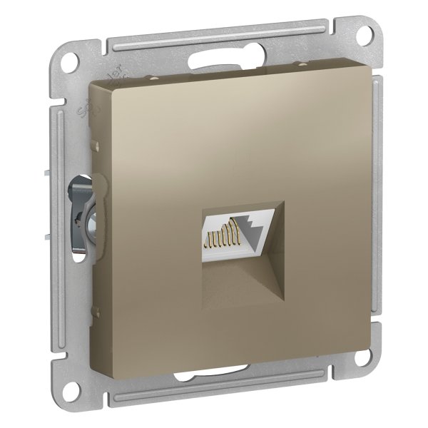 Механизм розетки компьютерной AtlasDesign RJ45 шампань SchE