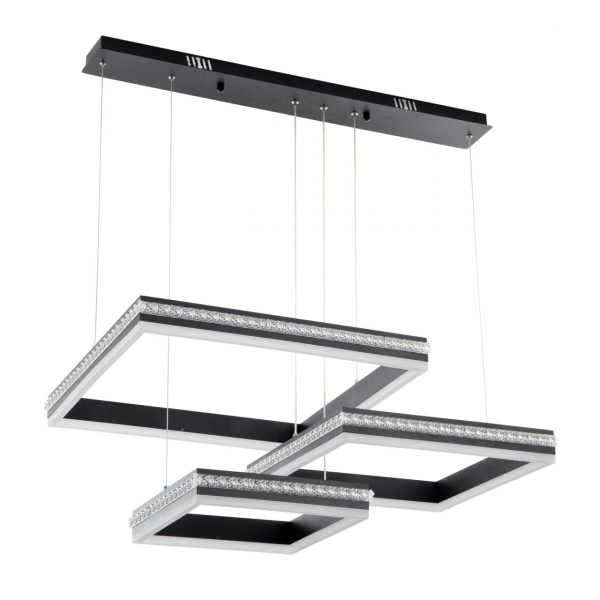 Подвесной светильник LED4U 8596-500-400-300 BK черный, 210Вт, 3000-6000К, без пульта, 1350*750*520мм
