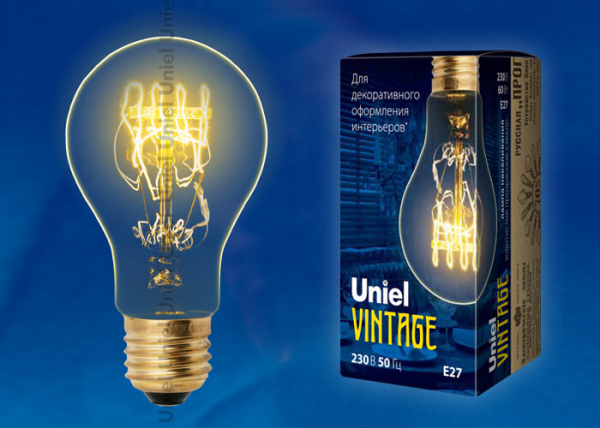 Лампа накаливания Vintage Форма "А" Форма нити SW IL-V-A95-60/GOLDEN/E27 SW01 Uniel