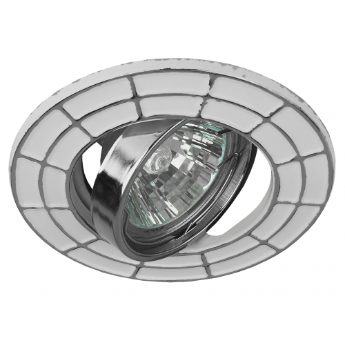 Светильник ST7A CH/WH ЭРА штампованный поворотный MR16,12V/220V, 50W белый/хром