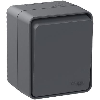 Переключатель одноклавишный IP54 10AX антрацит AtlasDesign Profi54 SchE