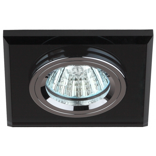 Светильник DK8 CH/BK ЭРА декор стекло квадрат MR16,12V/220V, 50W, хром/черный