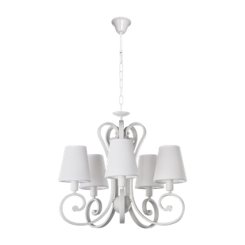 Подвесная люстра Benetti RICCIOLI Classic 5*Е14 1210*510мм белый/белый