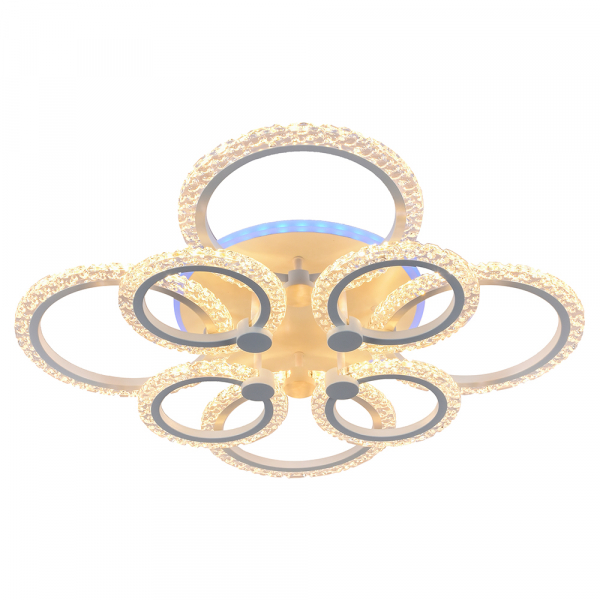 Люстра светодиодная Profit Light 8027/4+4 WHT 144W+11W RGB 3000-6000K пульт