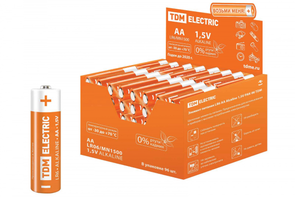 *Элемент питания LR6 АА Alkaline 1.5V РАК-96 TDM