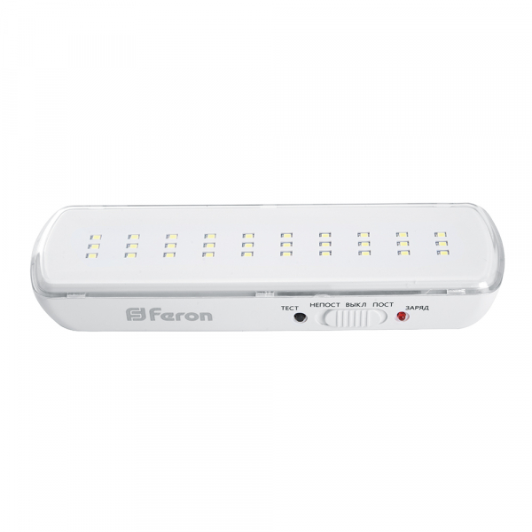 Светильник аварийный светодиодный LED*30 1ч универсальный с наклейкой ВЫХОД Feron