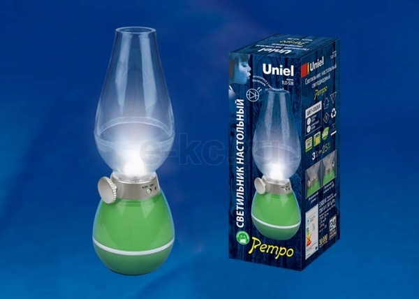 Светильник настольный TLD-538 Green РЕТРО с диммером ЗЕЛЕНЫЙ LED 3W 80Lm 5500K Uniel