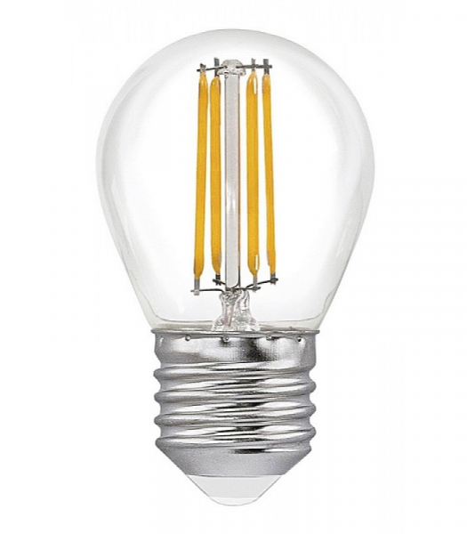Лампа светодиодная LED-ШАР-deco 5.0Вт 230В Е27 4000К 450Лм прозрачная IN HOME 