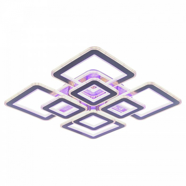 Люстра светодиодная Profit Light 8009/4+4 NKL B 254W+200W BL+YL 3000-6000K пульт