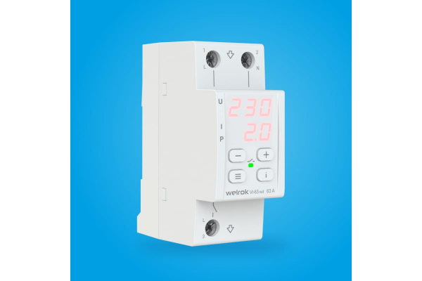 Реле напряжения с контролем тока welrok VI-63 red