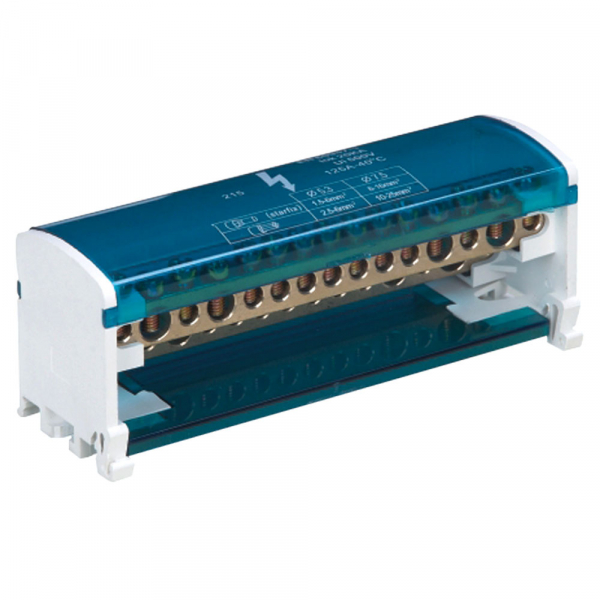 Шина на DIN-рейку STEKKER в корпусе (кросс-модуль) 2х15 L+PEN LD505-215