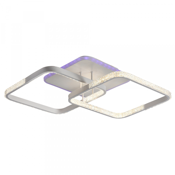 Светодиодная люстра ProfitLight 8026/2 WHT 76W+8W RGB 3000-6000K 5800lm пульт
