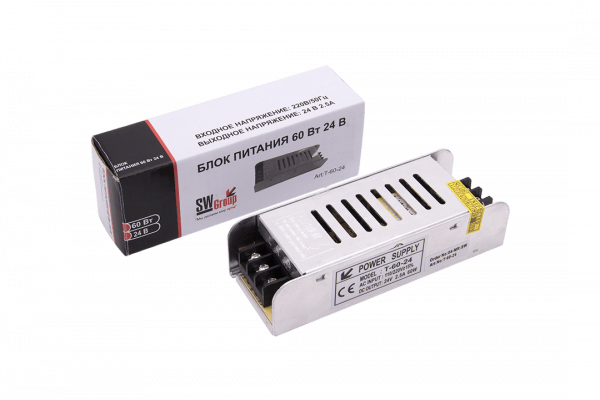 Блок питания компактный (узкий), 60 W, 24V, T-60-24 SWG