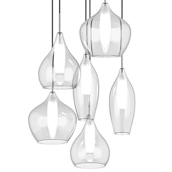 Подвесная люстра Lightstar Pentola 6*G9 ХРОМ/ПРОЗРАЧНЫЙ (в комплекте) MD2098-6C 