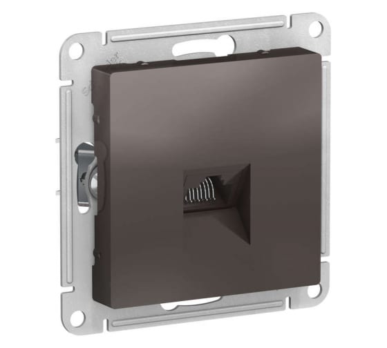 *Механизм розетки компьютерной AtlasDesign RJ45 мокко SchE